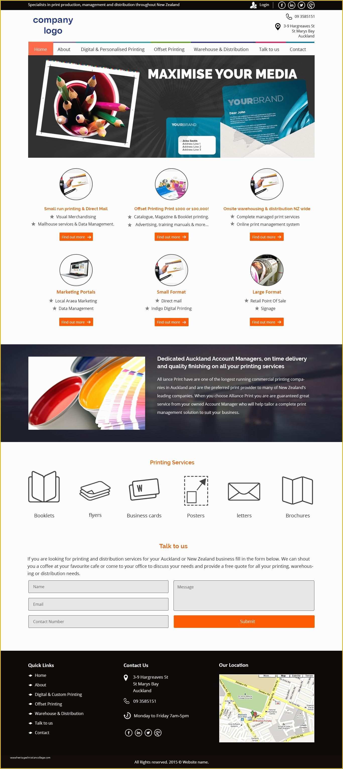 Printing Website Template Free Of Print &amp; Media Service Website Template
