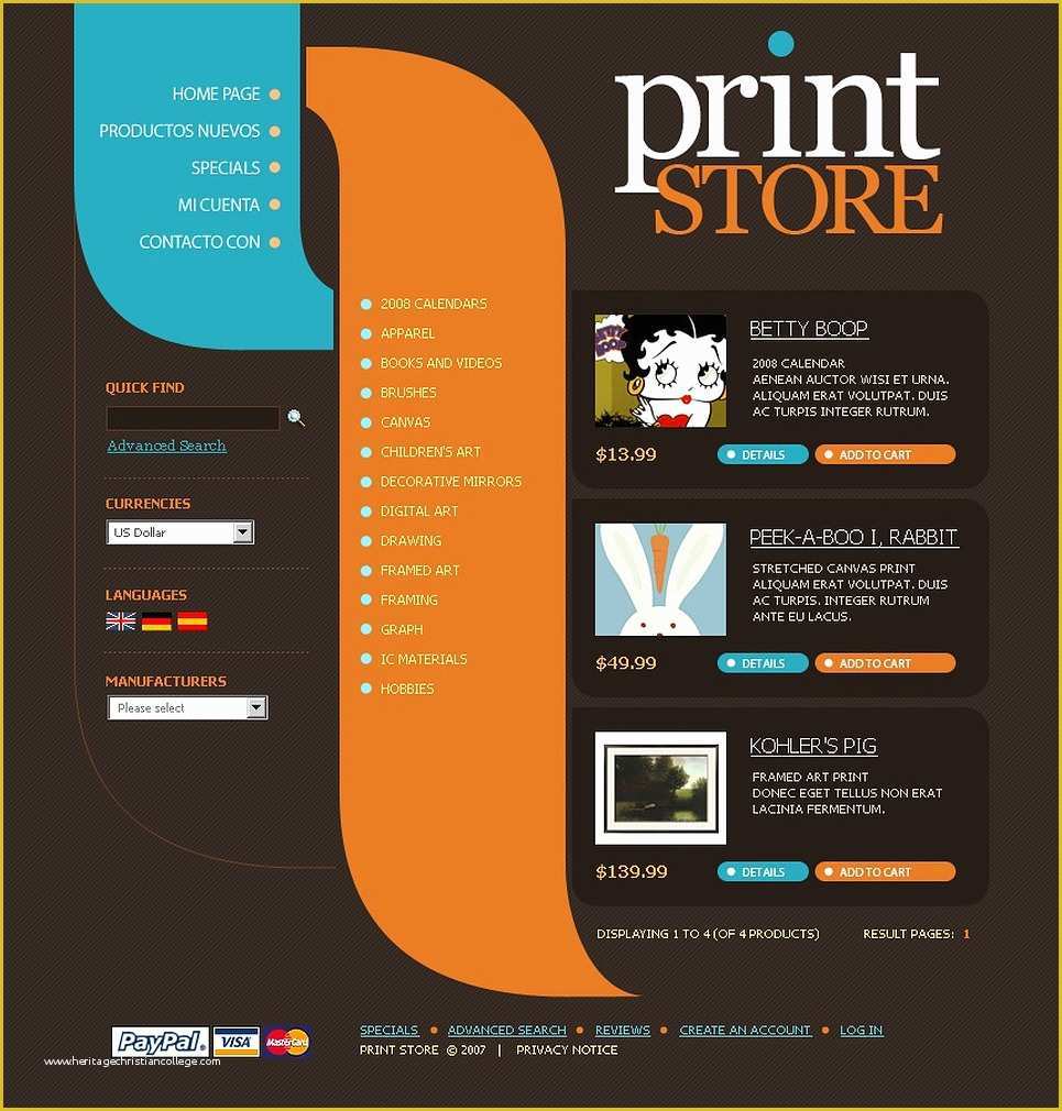 Printing Website Template Free Of Print Shop Os Merce Template