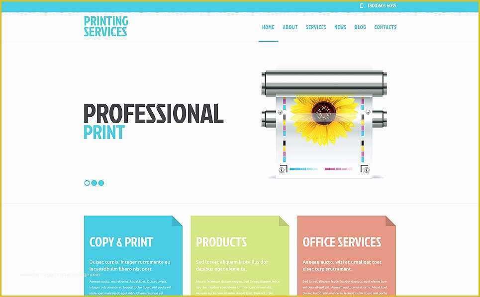 Printing Website Template Free Of Print Shop Responsive Website Template