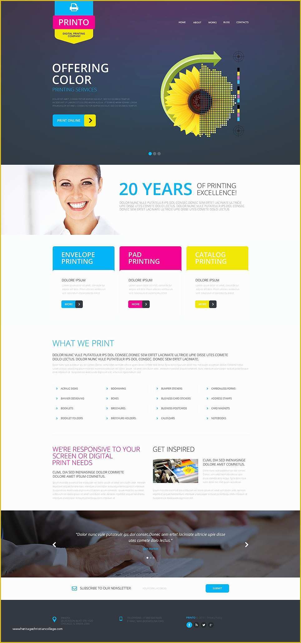 Printing Website Template Free Of Print Shop Responsive Website Template