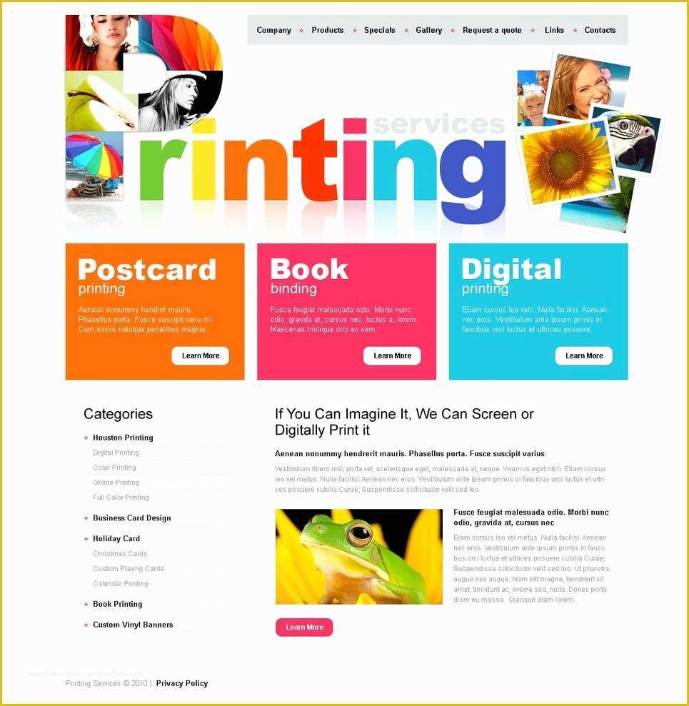 Printing Website Template Free Of Print Shop Website Template