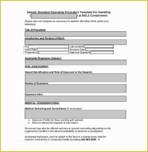 Procedure Manual Template Free Download Of 13 Standard Operating Procedure Templates Pdf Doc