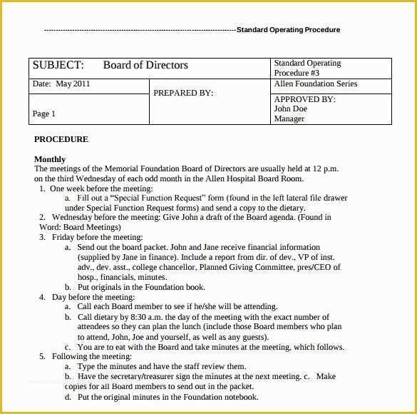 Procedure Manual Template Free Download Of 8 Sample Procedure Manuals – Pdf Doc