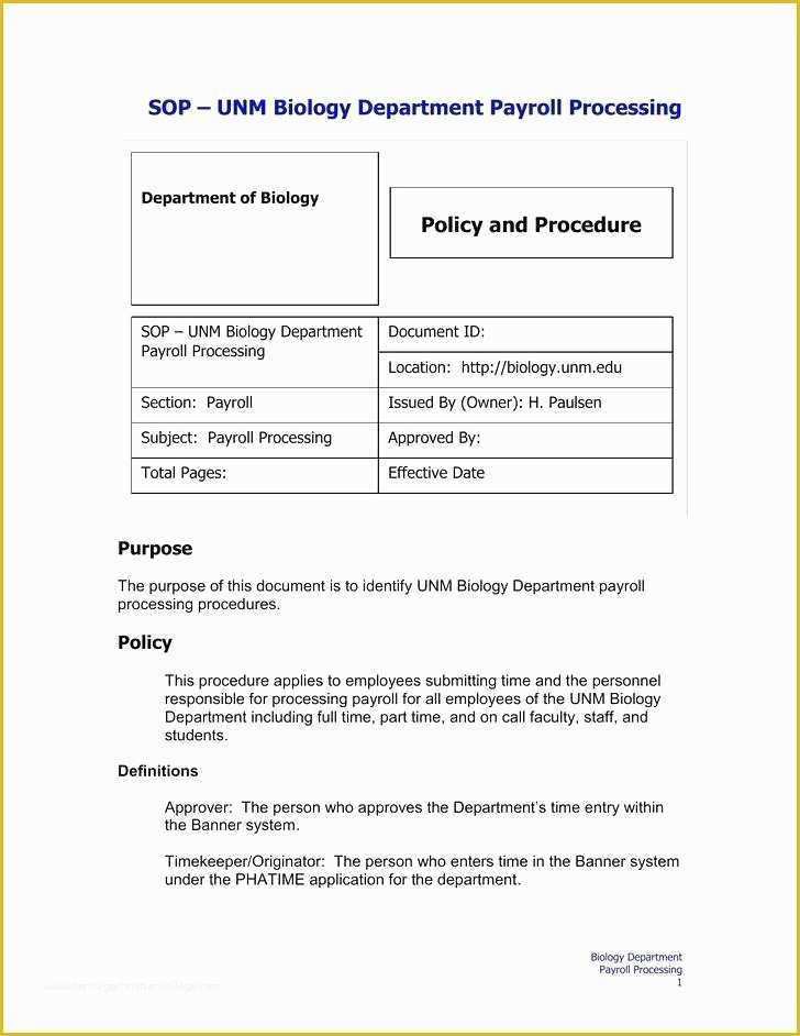 Procedure Manual Template Free Download Of Policy and Procedures Manual
