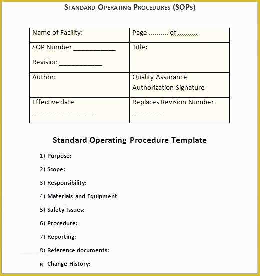 Procedure Manual Template Free Download Of Procedure Template Word sop Template Doc Standard