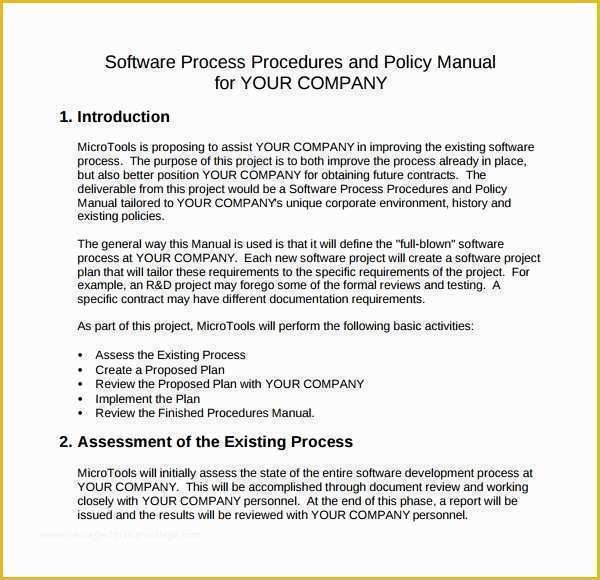 Procedure Manual Template Free Download Of Sample It Manual Template 6 Free Documents In Pdf Word