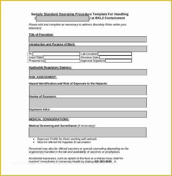 Procedure Manual Template Word Free Of 13 Standard Operating Procedure Templates Pdf Doc