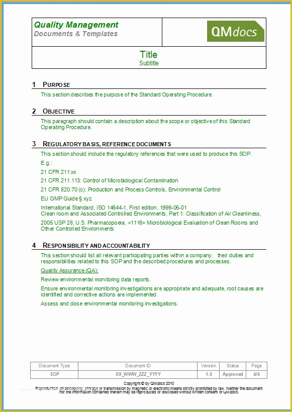 Procedure Manual Template Word Free Of 6 sop Templates formats Examples In Word Excel