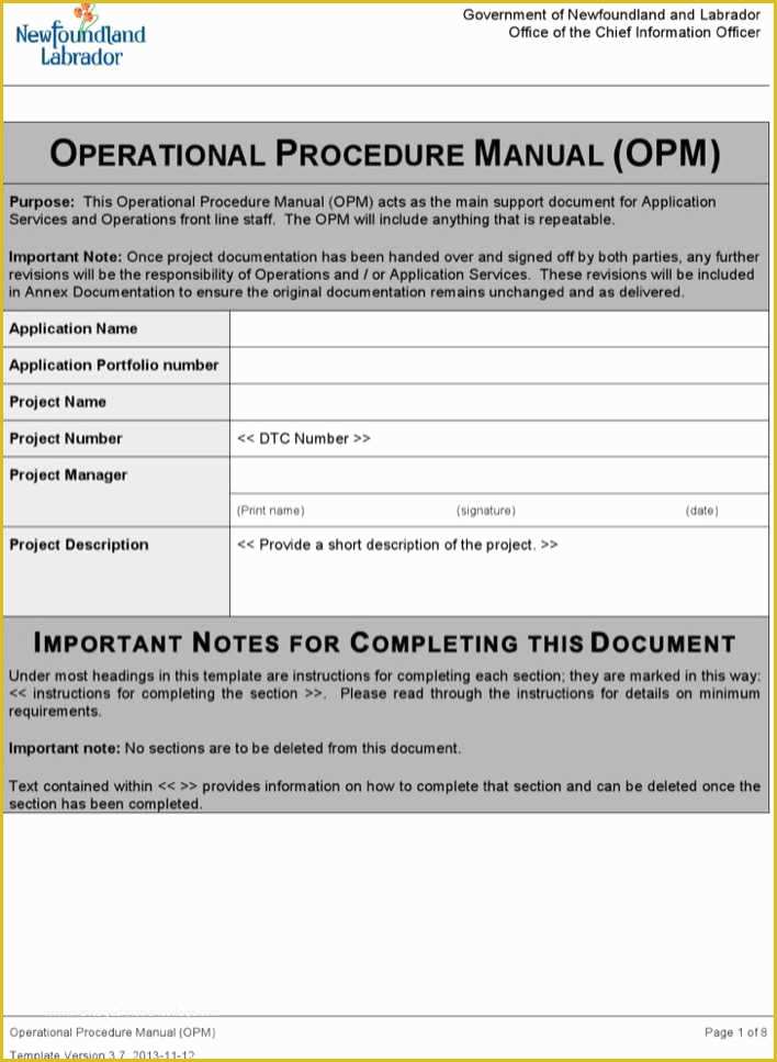 Procedure Manual Template Word Free Of Download Procedure Manual Template Word for Free