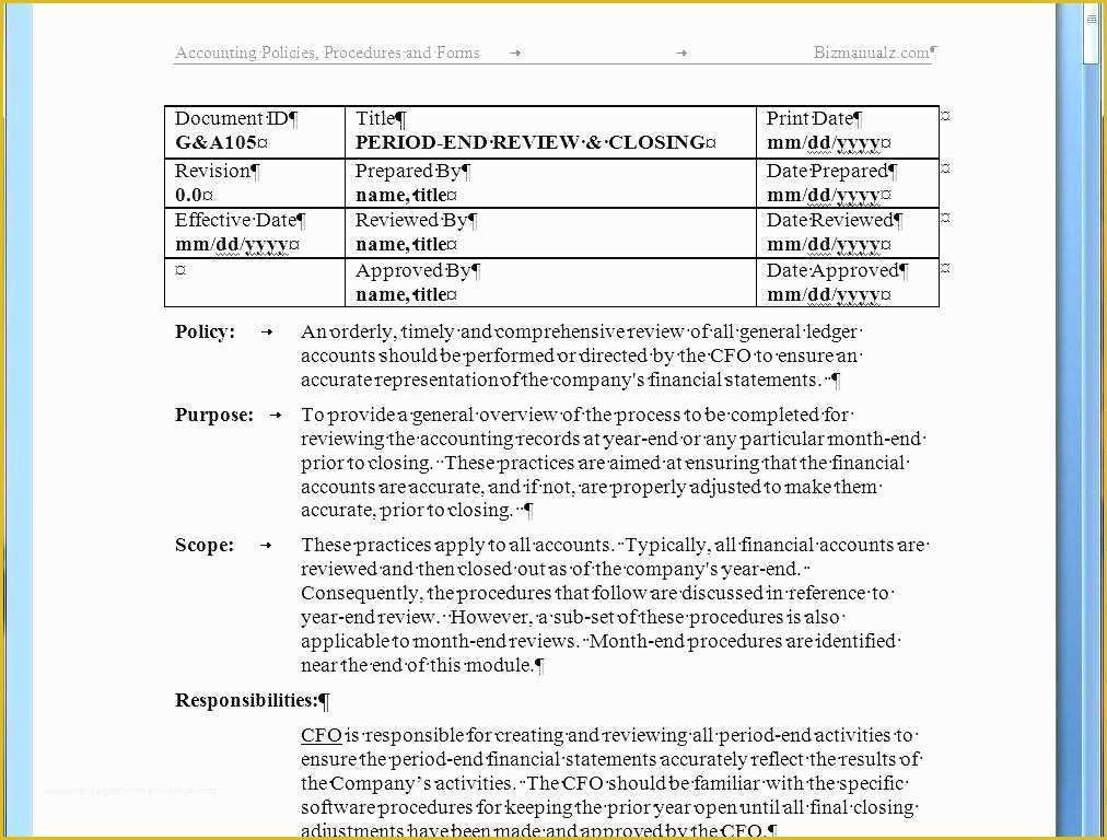 Procedure Manual Template Word Free Of Policy Procedure Template Word – Tefutefufo