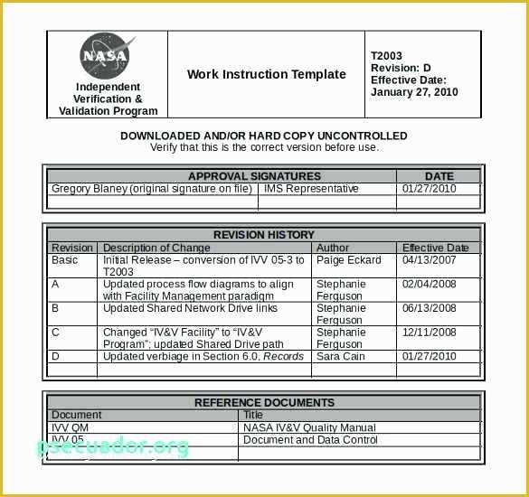 Procedure Manual Template Word Free Of Printable sop Templates Work Procedures Manual Template