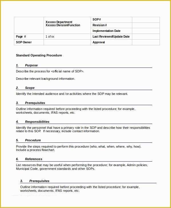 Procedure Manual Template Word Free Of Procedure Template 8 Free Word Documents Download