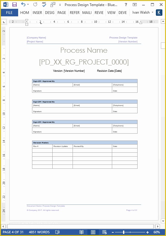 Process Document Template Free Of Business Process Design Templates – Ms Word Excel Visio