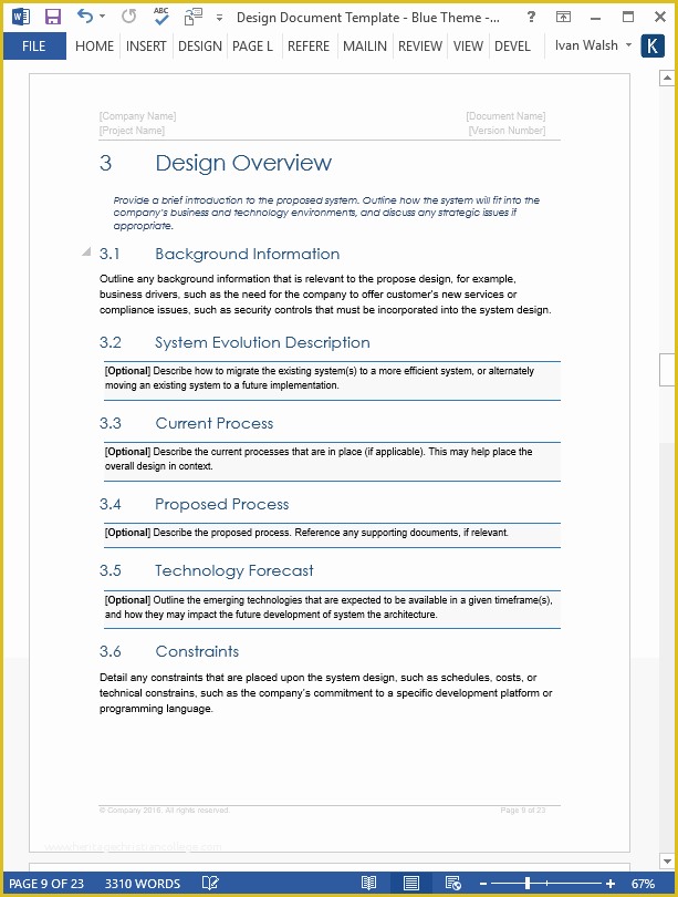 Process Document Template Free Of Design Document – Download Ms Word Template
