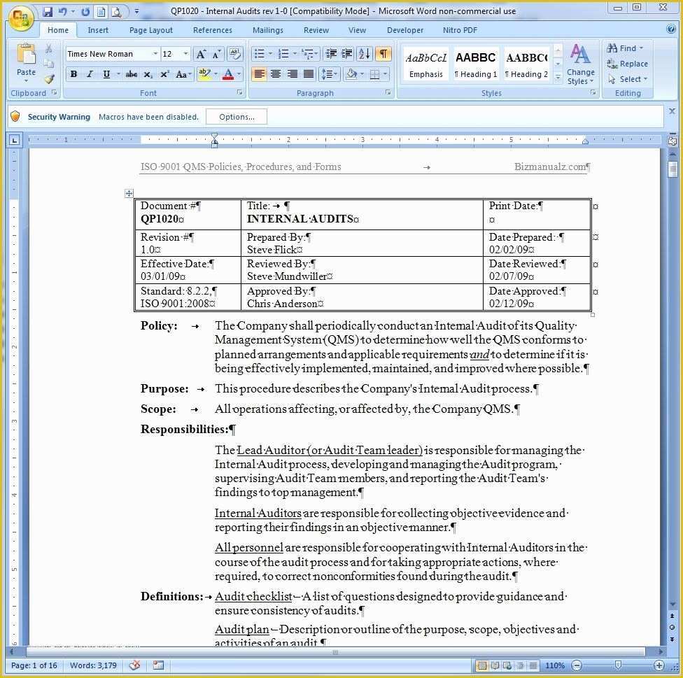Process Manual Template Free Of Policy Manual Template Beepmunk