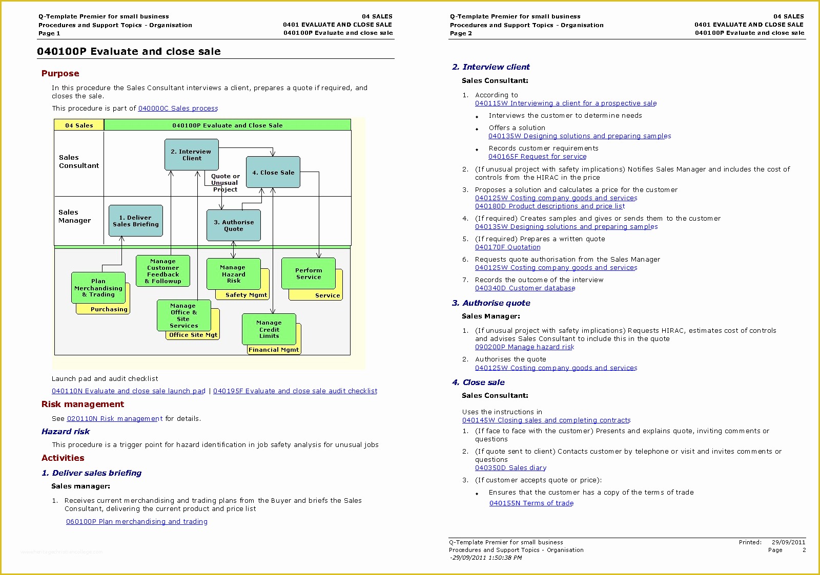 Process Manual Template Free Of the Q Template™ for Standards Pliant Intranet Procedure