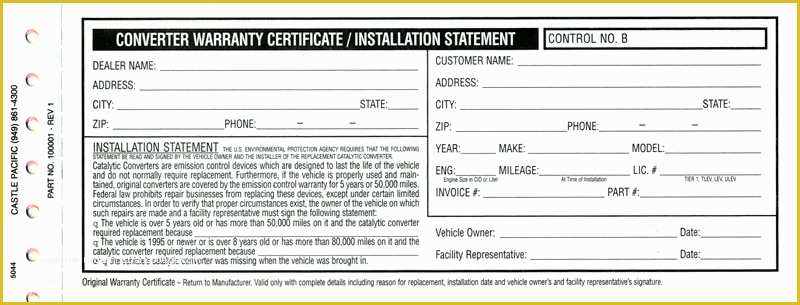 Product Registration form Free Template Of Magnaflow Exhaust Catalytic Converter Warranty