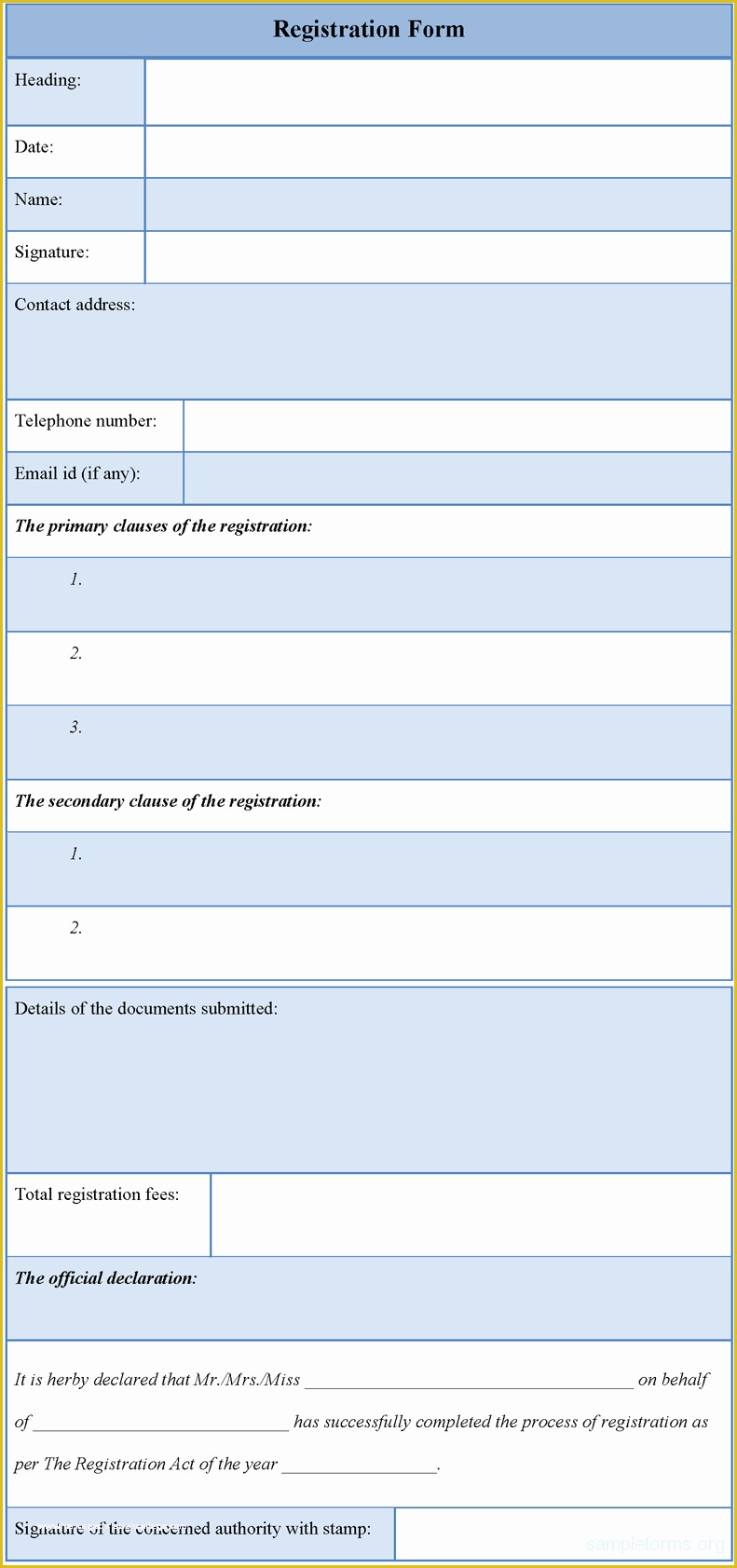 Product Registration form Free Template Of Registration form Template Excel