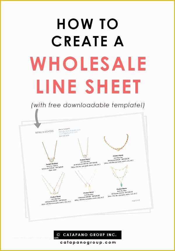 Product Sell Sheet Template Free Of How to Create A wholesale Line Sheet