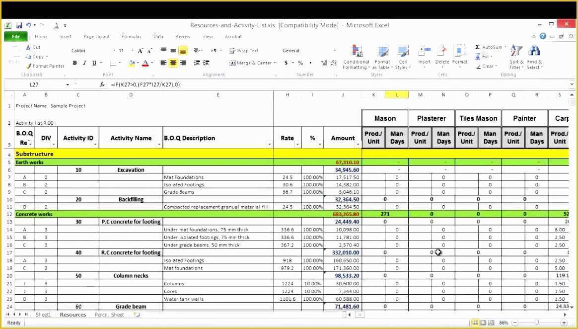 Production Planning Templates for Free In Excel Of 6 Resource Capacity Planning Excel Template