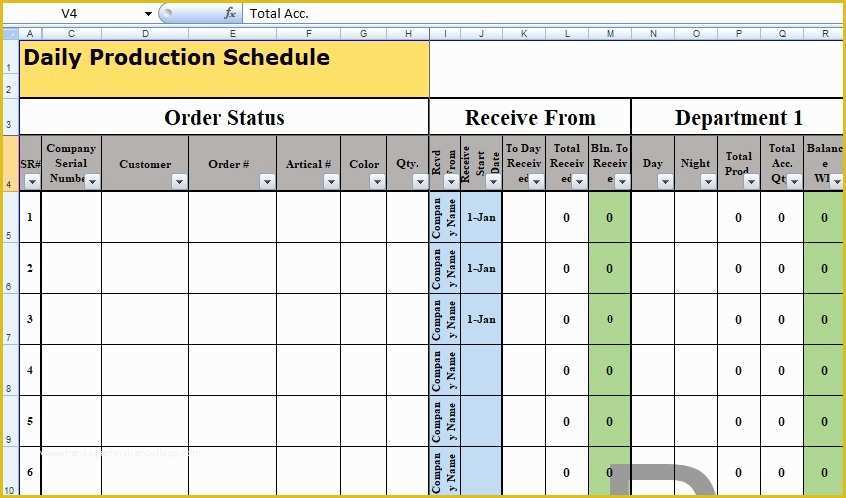 Production Planning Templates for Free In Excel Of Daily Production Schedule Template format