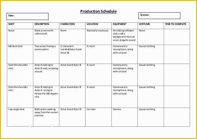 Production Planning Templates for Free In Excel Of Production Schedule Template