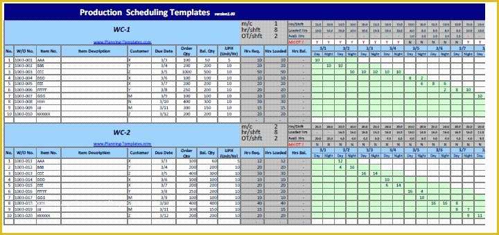 Production Planning Templates for Free In Excel Of Production Schedule Template