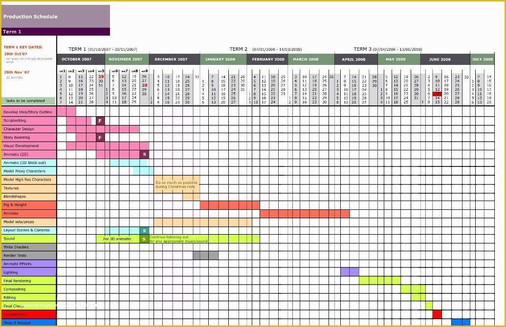 Production Planning Templates for Free In Excel Of the Moon S Smile Year & Christmas Schedule