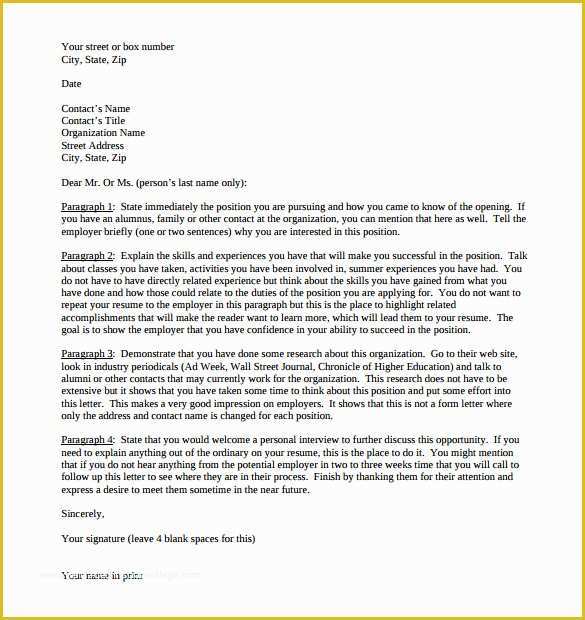 Professional Cover Letter Template Free Of 16 Cover Letter Templates – Free Sample Example format