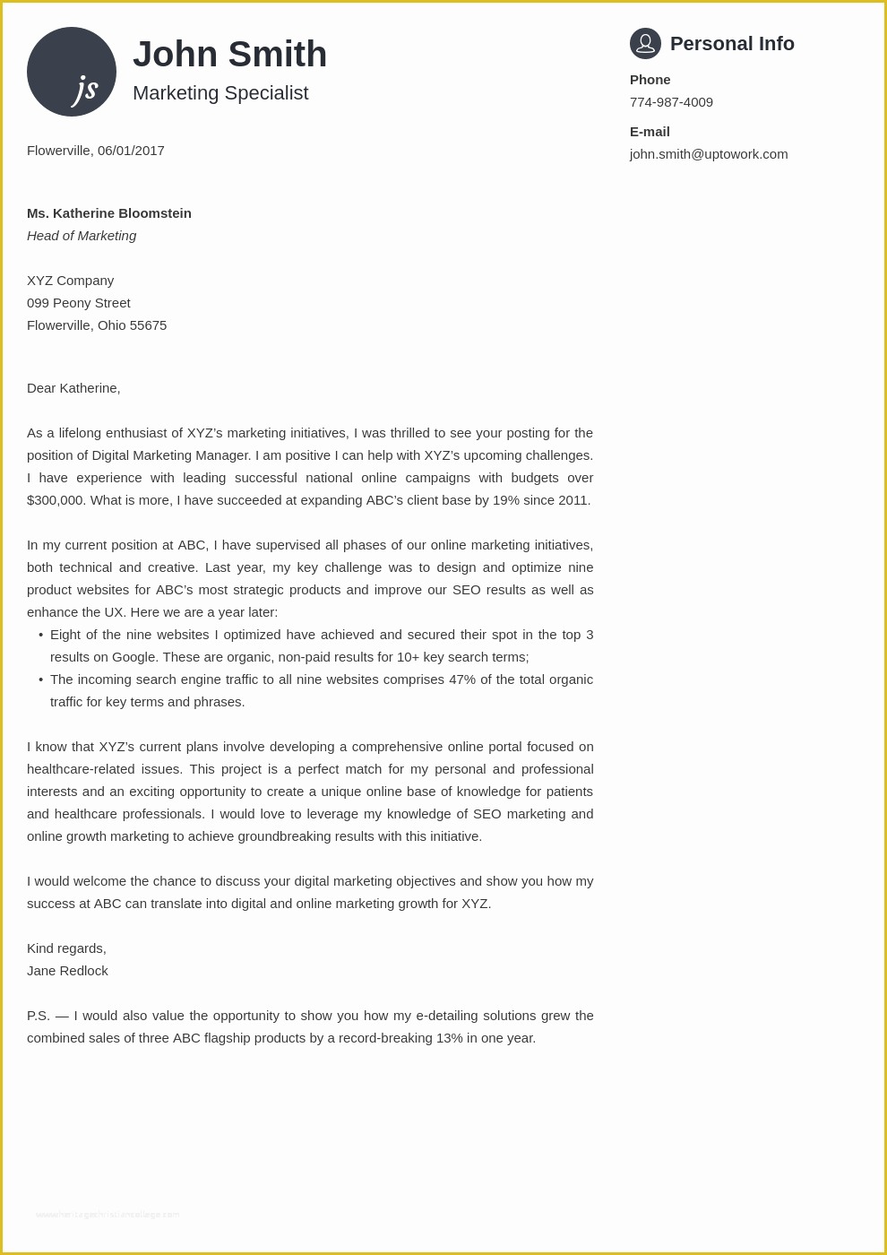 Professional Cover Letter Template Free Of 20 Cover Letter Templates