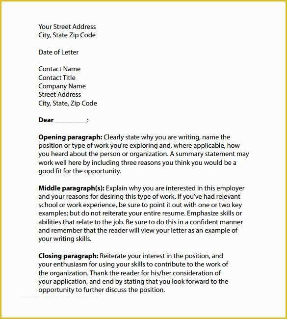 Professional Cover Letter Template Free Of 8 Professional Cover Letter Templates – Samples Examples