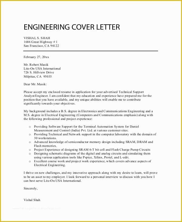 Professional Cover Letter Template Free Of 8 Sample Professional Cover Letters