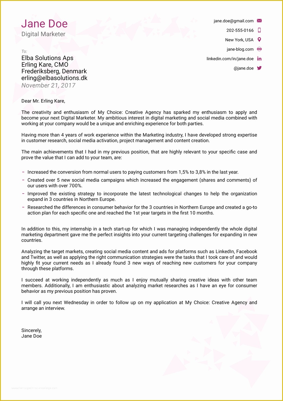 Professional Cover Letter Template Free Of Cover Letter Templates for 2019