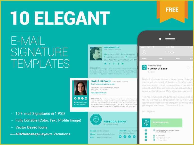 Professional Email Signature Templates Free Of 10 Free Email Signature Templates by Zippy