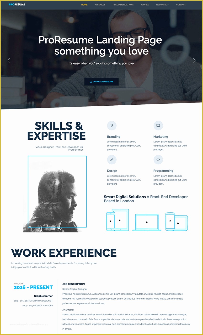 Professional Personal Website Templates Free Of 15 Best HTML Resume Templates for Awesome Personal Sites