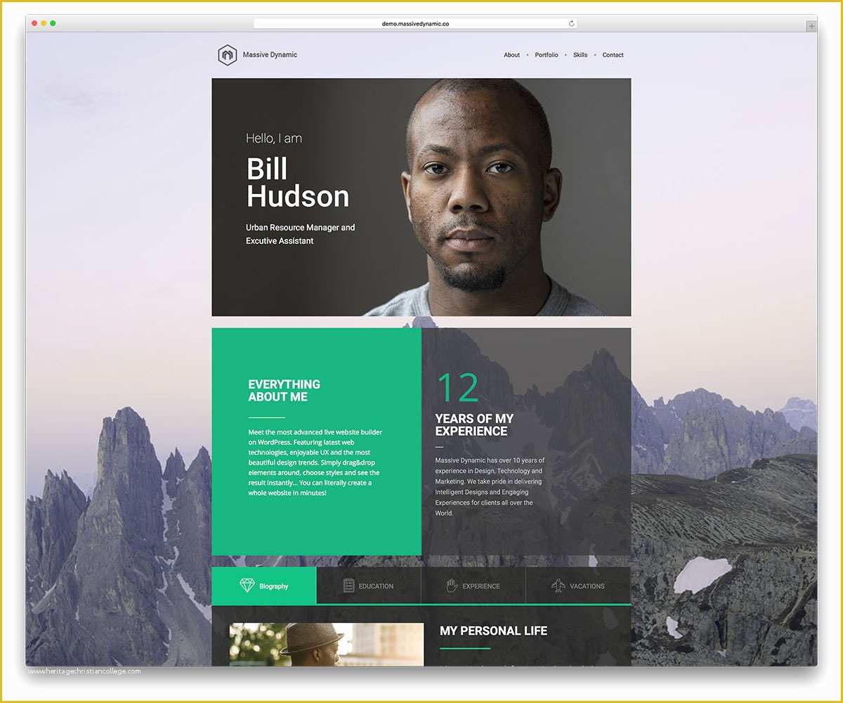 Professional Personal Website Templates Free Of 30 Best Vcard Wordpress themes 2016 for Your Line Resume