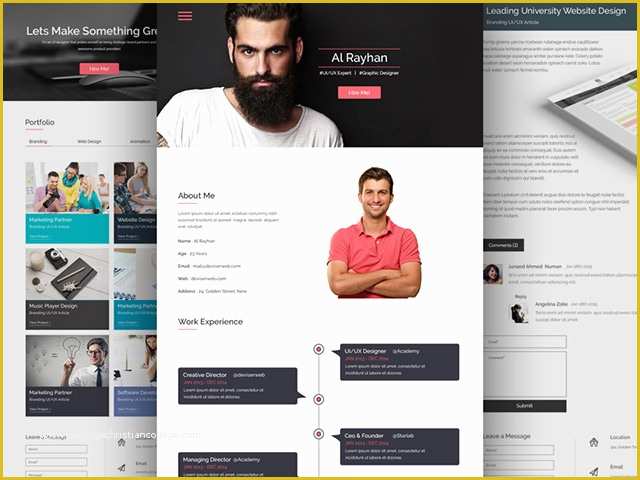 Professional Personal Website Templates Free Of Cv Resume Psd Website Template Freebiesbug