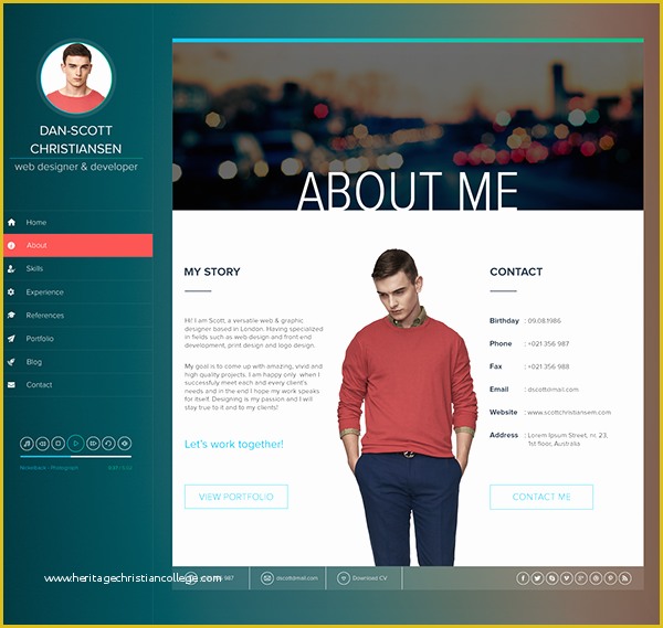 Professional Personal Website Templates Free Of ispy Resume Cv Blog Portfolio Psd On Behance