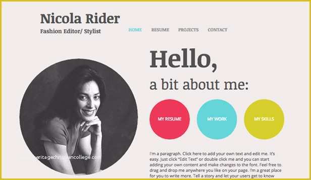 Professional Personal Website Templates Free Of Portfolio & Cv Website Templates