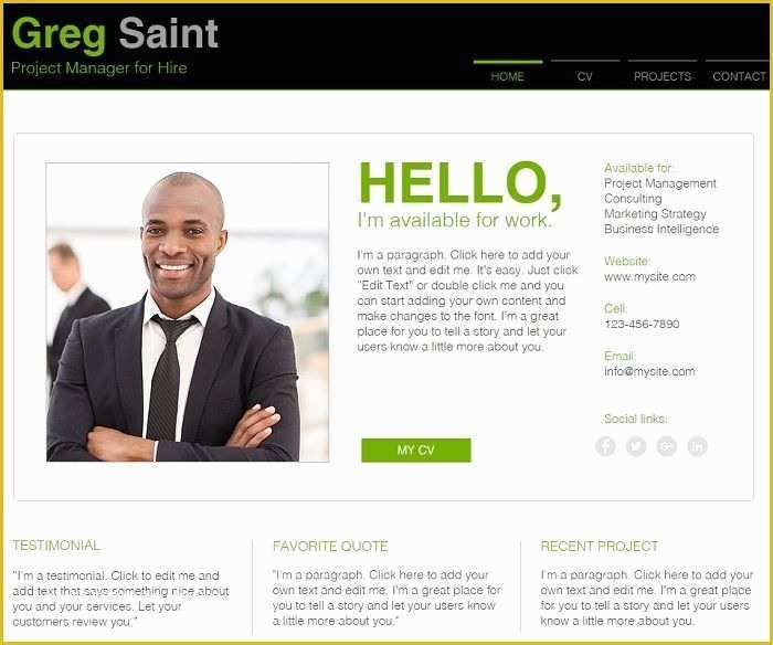 Professional Personal Website Templates Free Of Web Page Resume Best Resume Collection