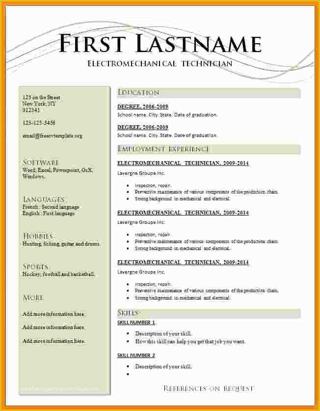 Professional Resume Template Free Download Of 5 Cv format Professional Free