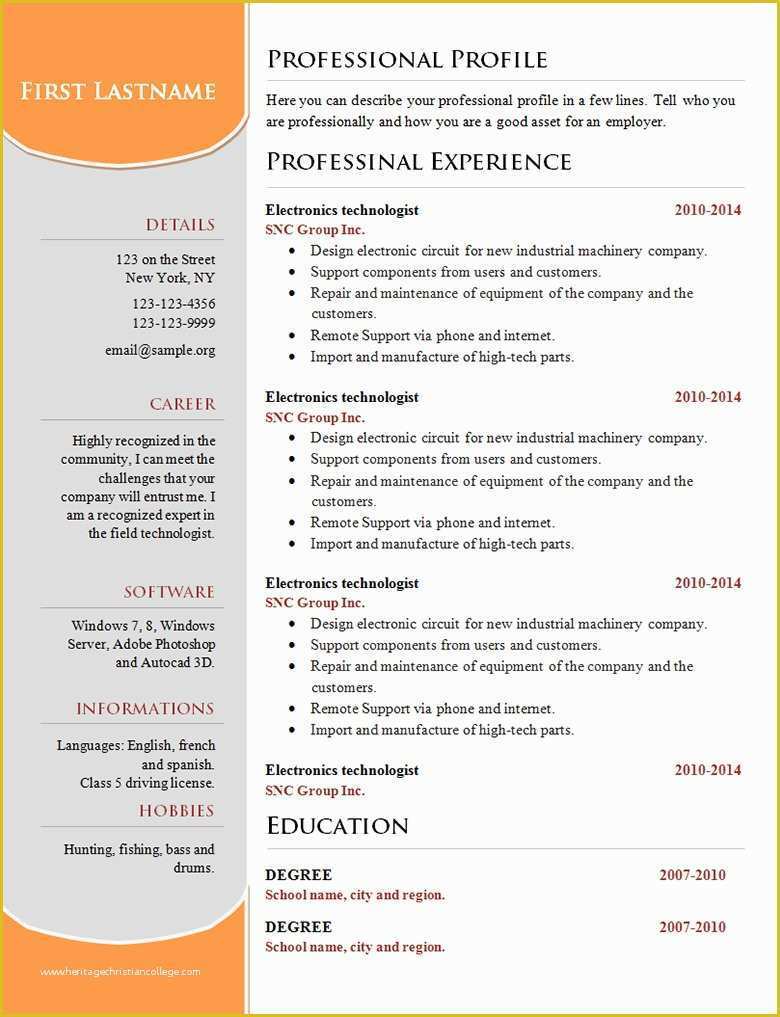 Professional Resume Template Free Download Of 70 Basic Resume Templates Pdf Doc Psd