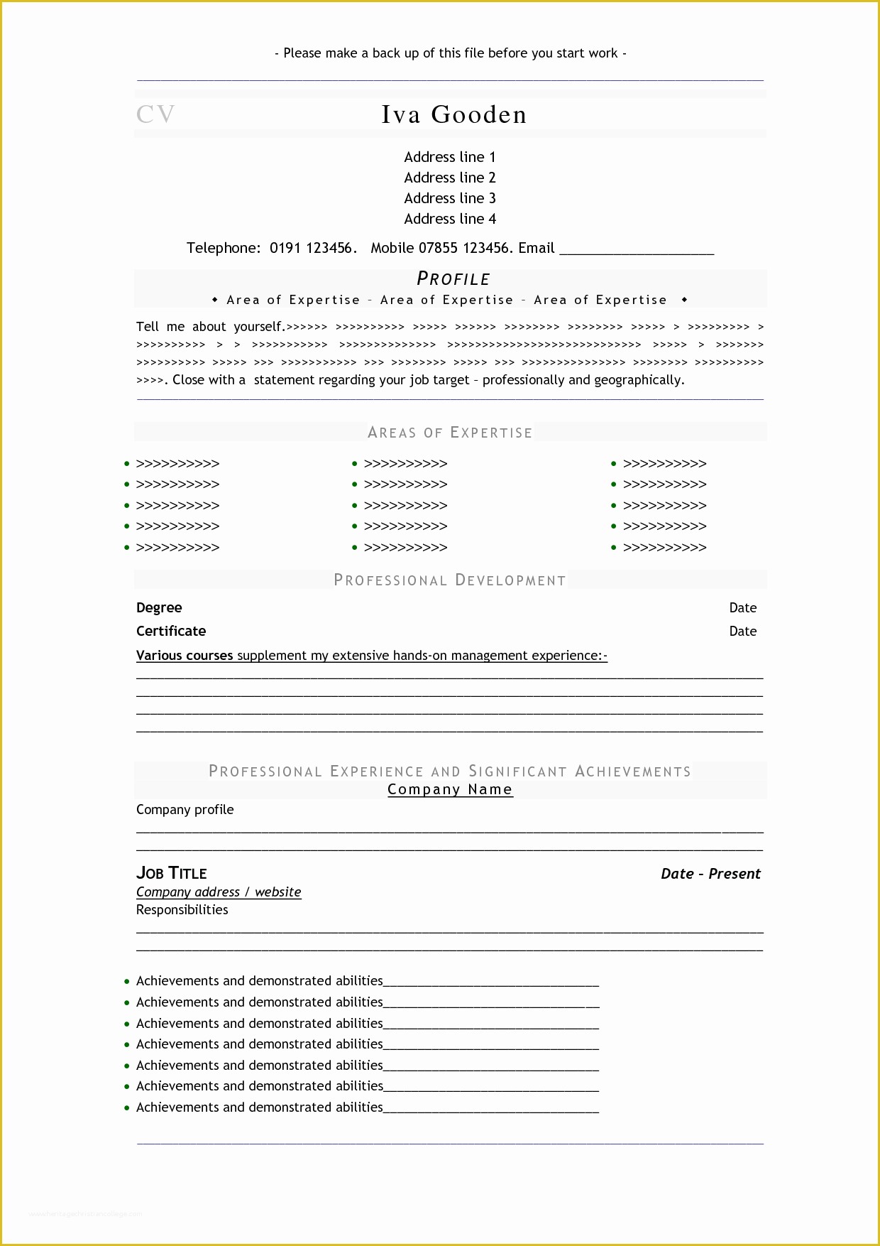 Professional Resume Template Free Download Of Best S Of Professional Cv Template Free