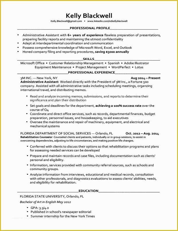 Professional Resume Template Free Download Of Career Level & Life Situation Templates