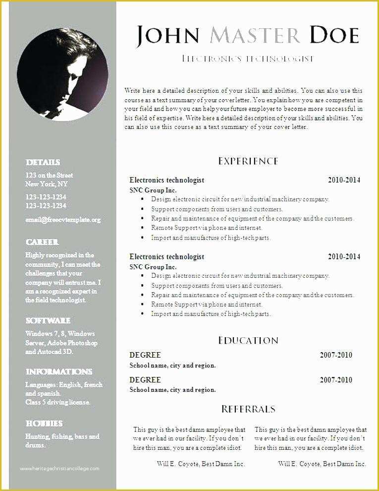 Professional Resume Template Free Download Of Download Professional Resume format