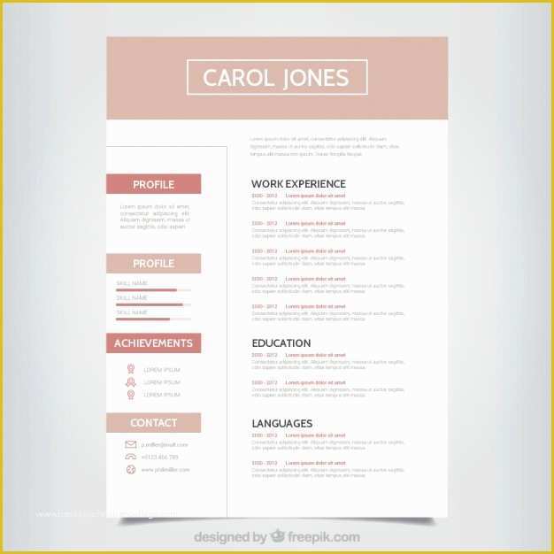 Professional Resume Template Free Download Of Simple Professional Resume Template Vector