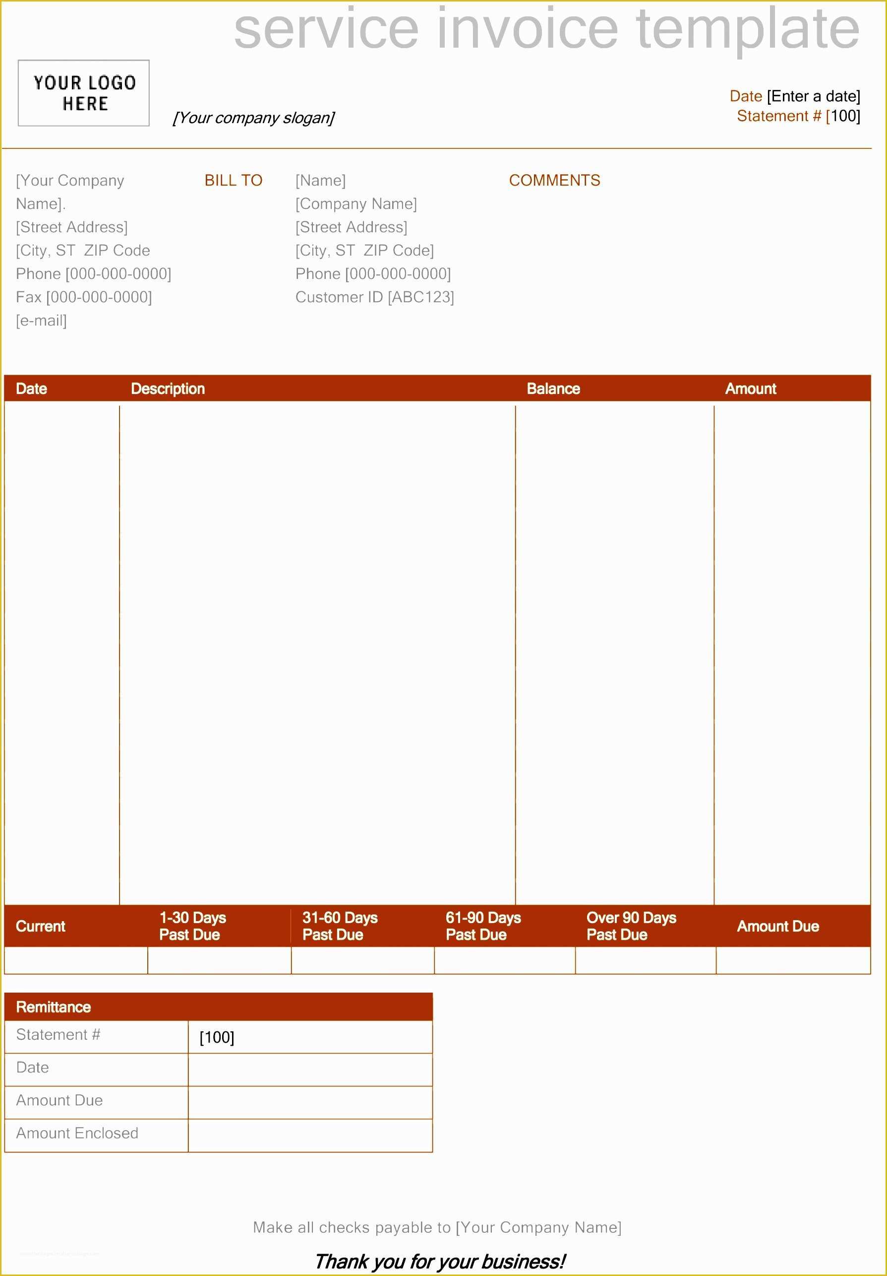 Professional Services Invoice Template Free Of 6 Service Invoice Design Sampletemplatess Sampletemplatess