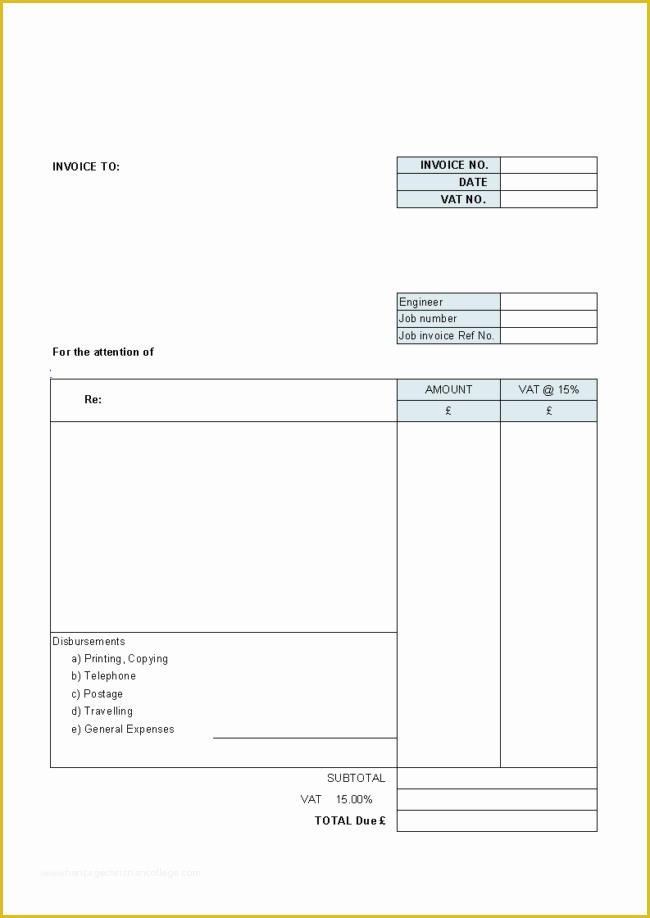 Professional Services Invoice Template Free Of Free Printable Template Samples for Professional Blank