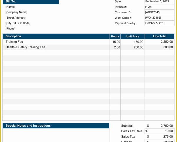 Professional Services Invoice Template Free Of Hourly Invoice Template Excel