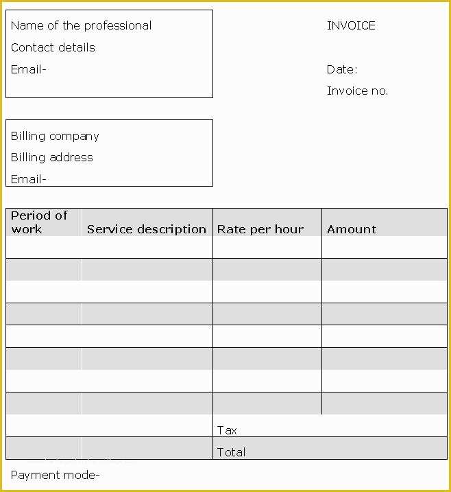 Professional Services Invoice Template Free Of Invoice for Professional Services Template Denryokufo